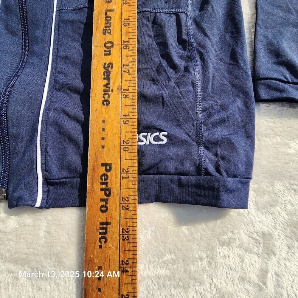 Asics Women's Medium Long Sleeve Active Jacket Full Zip USA Made Hooded Pockets - Picture 9 of 10